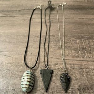 Antique Fossil & Arrowhead Necklace Bundle UNISEX